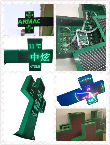 Pemasok Tiongkok Luar Ruangan Tahan Air Farmasi Salib Satu Warna LED Salib Farmasi
