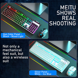 AULA T610 Combo de teclado y ratón para juegos inalámbrico recargable 2,4G LED retroiluminado con iluminación fresca para juegos de oficina y escritorio