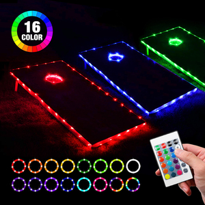 ไฟ LED Cornhole ที่อัปเกรดแล้ว,ไฟเปลี่ยนสีได้18สี7แบบไดนามิกเอฟเฟ็กต์2ชุดขอบเขียงและไฟวงแหวนพร้อมรีโมท - Product Image 1