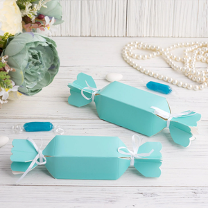 Scatola di decorazione di compleanno personalizzata a forma di caramella con nastro di raso scatole di insegne regalo per feste decorazioni di nozze