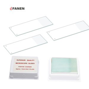 Fanen portaobjetos de microscopio adhesivo de laboratorio portaobjetos de carga positiva 50 piezas portaobjetos de microscopio de vidrio embalado en caja - Product Image 1