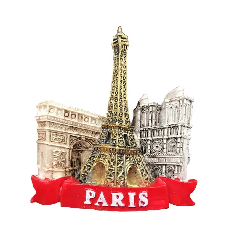 Resina stampata a mano personalizzata di alta qualità in stile europeo città souvenir da viaggio magnete decorativo 3D in resina magneti da frigorifero