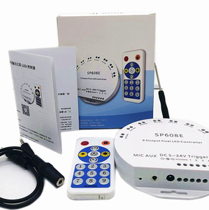 Glite SP608E DC5V-24V WS2812b музыкальный контроллер WS2811 WS2815 8CH сигнала светодиодные полосы света Встроенный микрофон IOS Android BT-Совместимость - Product Image 1