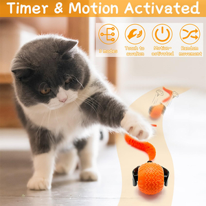 ZMaker <span class=keywords><strong>2025</strong></span> yeni interaktif kedi topu oyuncak kedi dönen top oyuncak 360 ° otomatik hareketli haddeleme topu oyuncak - Product Image 2