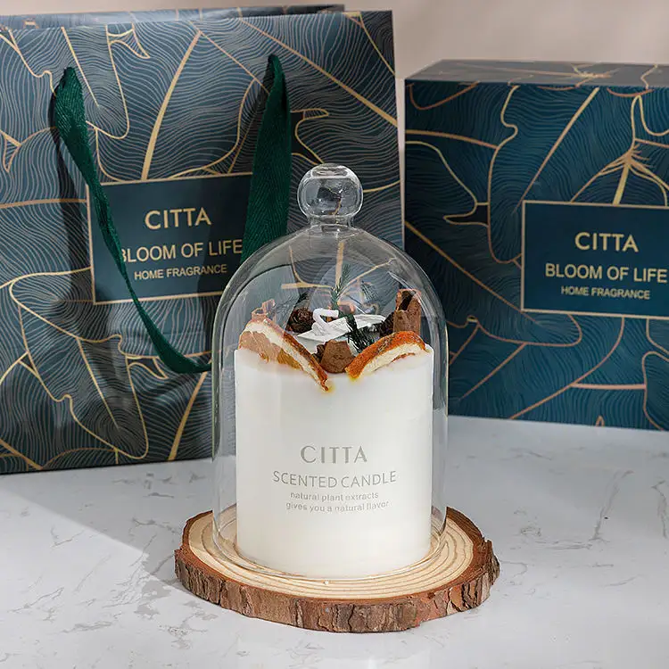 Luxo velas perfumadas soja cera e fragrância óleos aromaterapia aroma velas com vidro frasco lata gift box