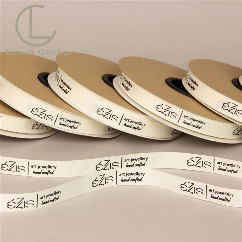 Fabbrica confezione regalo personalizzata lamina d'oro stampata marchio di seta ruban raso nastri in rilievo logoribbons per carta regalo