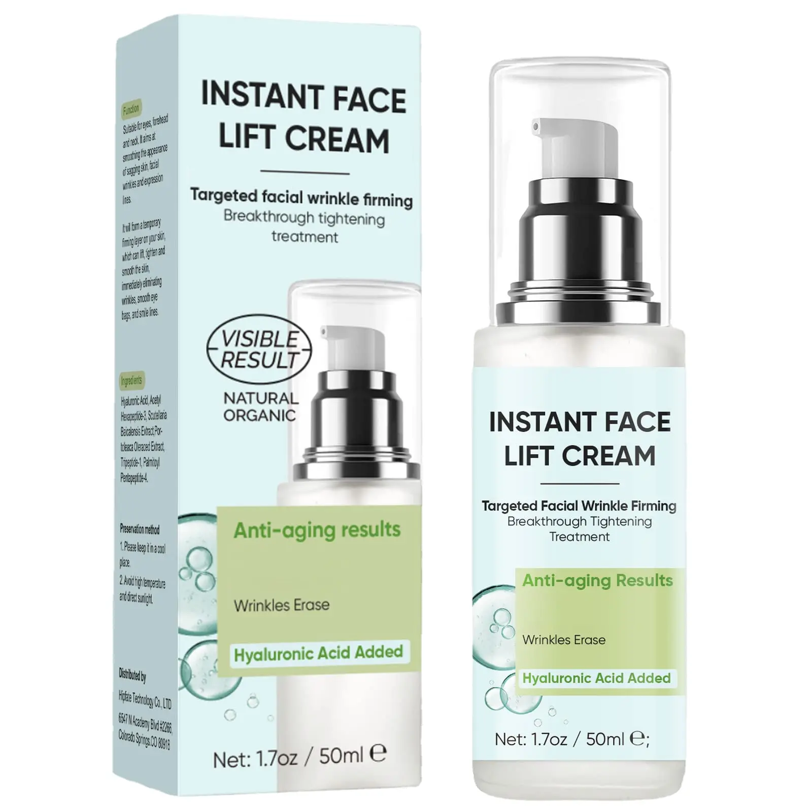 Natural Hyaluronic Acid Face Lift Cream for Tightening and Anti-Agingface cream & lotion skin tightening ice cream machine