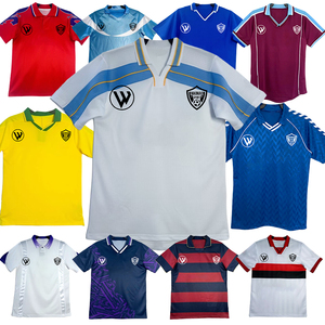 Футболка с воротником-поло в стиле ретро, домашняя футбольная майка, дышащая униформа для спортивной одежды, высококачественный Тайский продукт