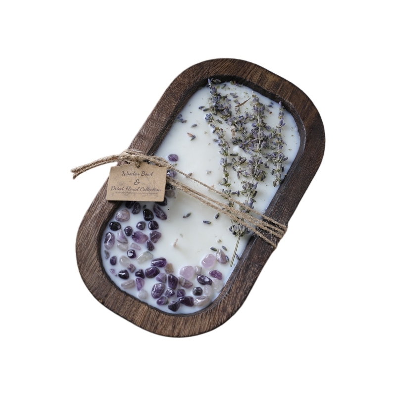 Long Wooden Bowl - Lavender