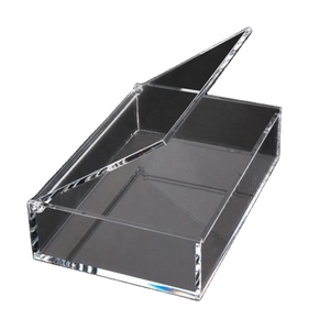 Acrílico personalizado caixa de exposição acrílica transparente caixa lateral 5 com tampa/tampa deslizante ou base acrílico plexiglass caixa cubo para alimentos rosa