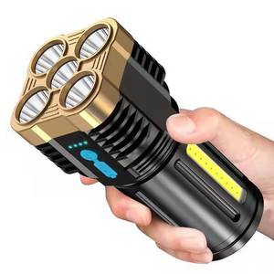 5 LED USB ricaricabile ABS torcia luce LED torcia elettrica 4 modalità faro Ultra luminosa torcia elettrica con luce laterale COB - Product Image 1