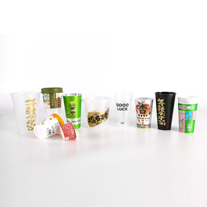Custom <strong>IML</strong> PP Milk Tea Plastic <strong>Cup</strong> Boba Tea Plastic <strong>Cup</strong> Beverage <strong>Cup</strong> With Lid - Product Image 2