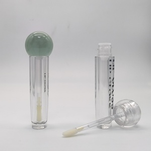 <strong>Slender</strong> Cylindrical Transparent Lip Gloss <strong>Tube</strong>, Spherical Cap, Cosmetic Packaging Material, Empty Lip Gloss <strong>Tube</strong> - Product Image 1