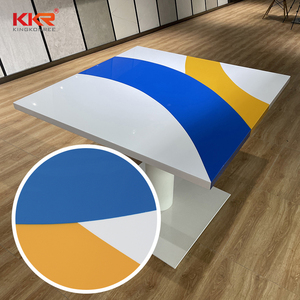 KKR运动设计蓝色彩色餐桌现代餐厅桌椅树脂表面实心桌面 - Product Image 2