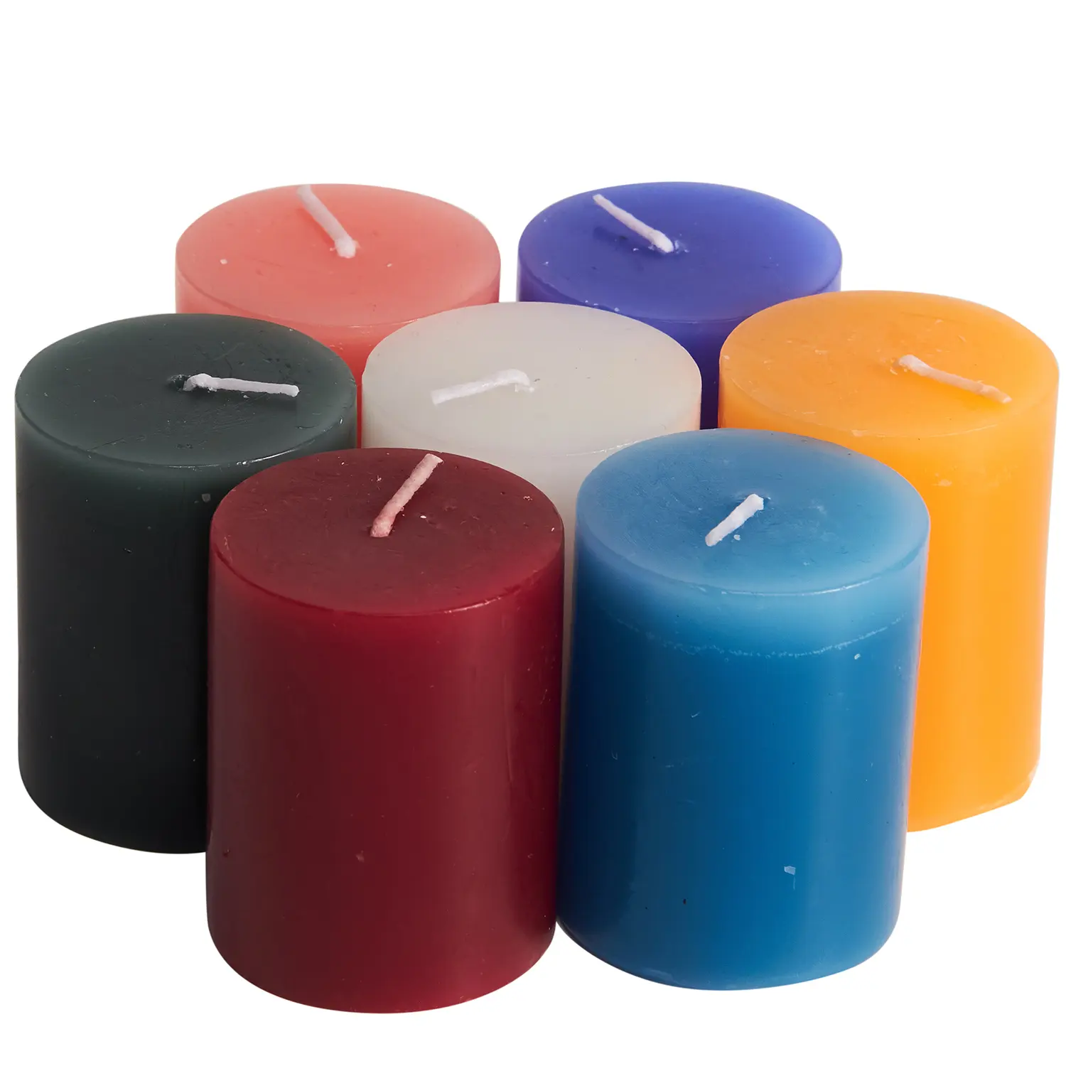 Europa atacado home decor Natal barato rosa laranja branco marfim pilar velas com cera velas