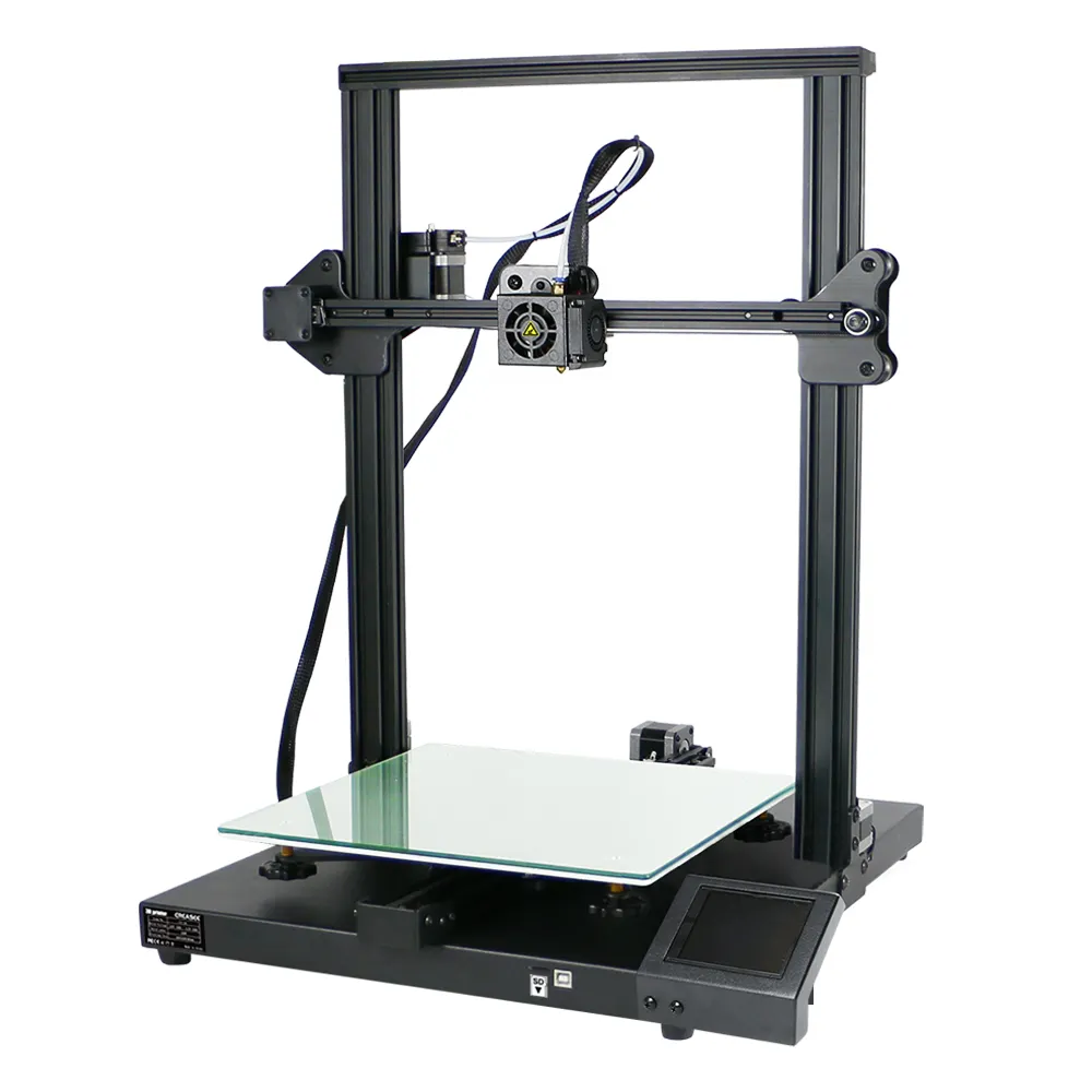 Impresora 3D industrial de gran tamaño, bricolaje, con plantilla de vidrio, cama caliente, fácil instalación en dos pasos, 2020