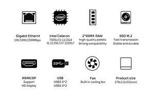 Firewall Pfsense Mini-PC Ubuntu Linux VPN-Netzwerks erver Appliance i7 Lüfter loser Industrie-PC 4 LAN-SD-WAN Geräte-Bild verarbeitung - Product Image 3