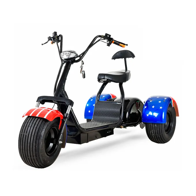 Amoto 1500w pneu gordo três rodas citycoco scooter elétrico triciclos elétricos