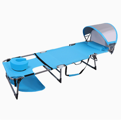 Fauteuil inclinable bleu + Grand oreiller en forme de U