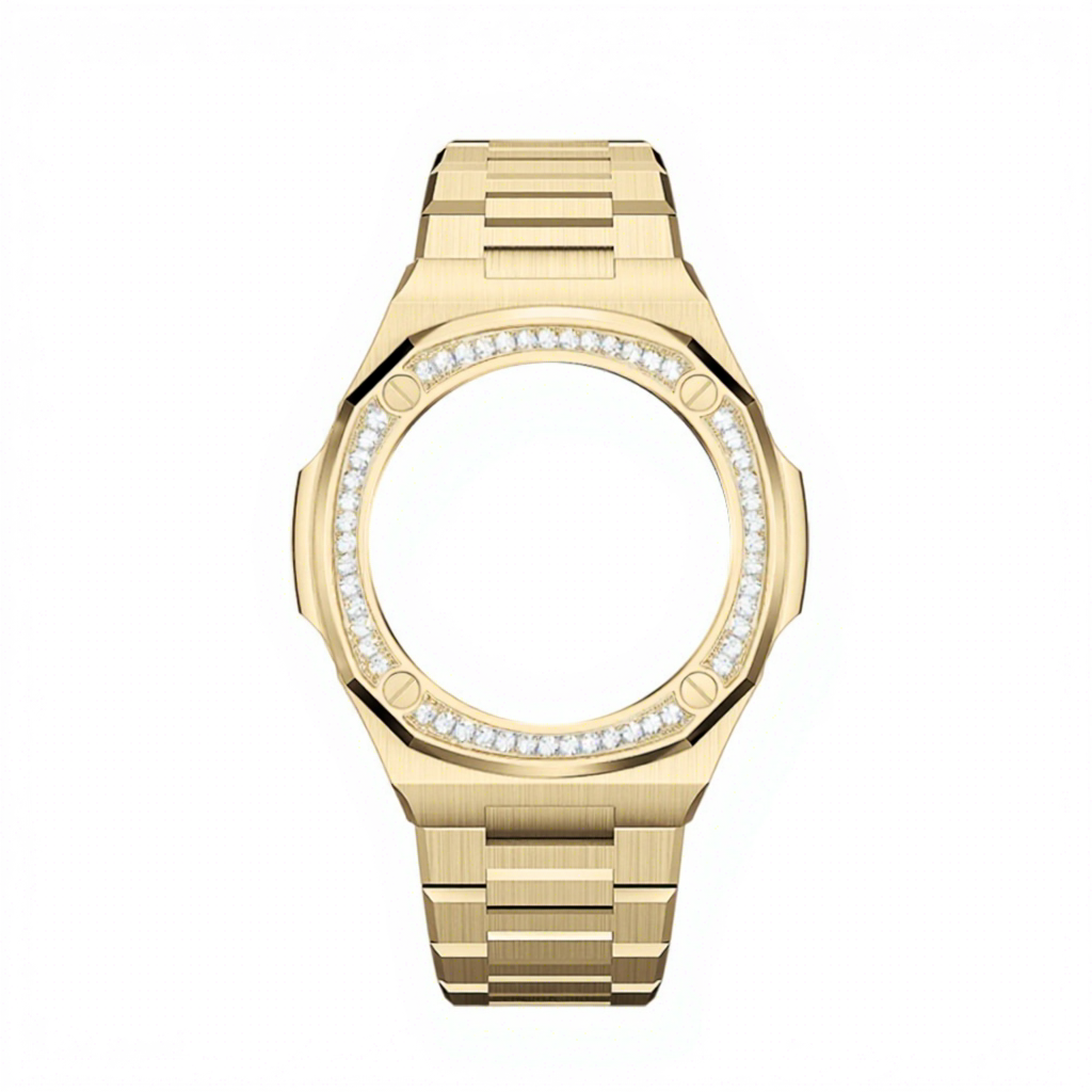 Gold case +gold stainless steel band