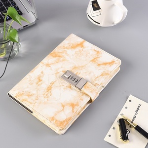 Retro Marble Pattern <strong>Notebook</strong> <strong>Lock</strong> Creative Simple Student Diary Soft Copy <strong>Notepad</strong> Wholesale Gift Thread Sewing Binding PU Paper - Product Image 6