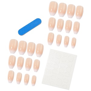 Saf arzu fransız tarzı lekelenme, tırnak pedleri giyen, beyazlatma, kısa ayrılabilir yanlış çivi - Product Image 1