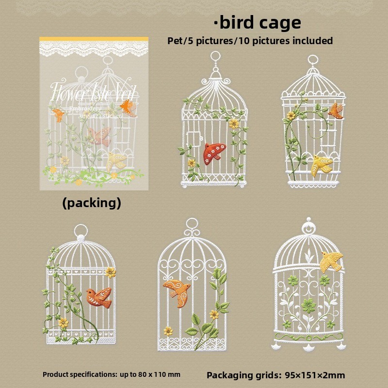 D Birdcage with Chirping Birds-yellow