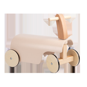 Dört tekerlekli güç yürüteç denge aracı ahşap eğitici oyuncak için erken çocukluk bebek büküm bükme araba çocuklar için - Product Image 6