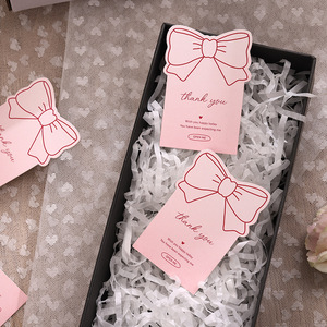 High-Value Pink Ins Bow Gradient Decoration Self-Adhesive PVC <strong>Card</strong> Thank You Sticker Custom Logo <strong>Sweet</strong> Sealing Gift Packaging - Product Image 4