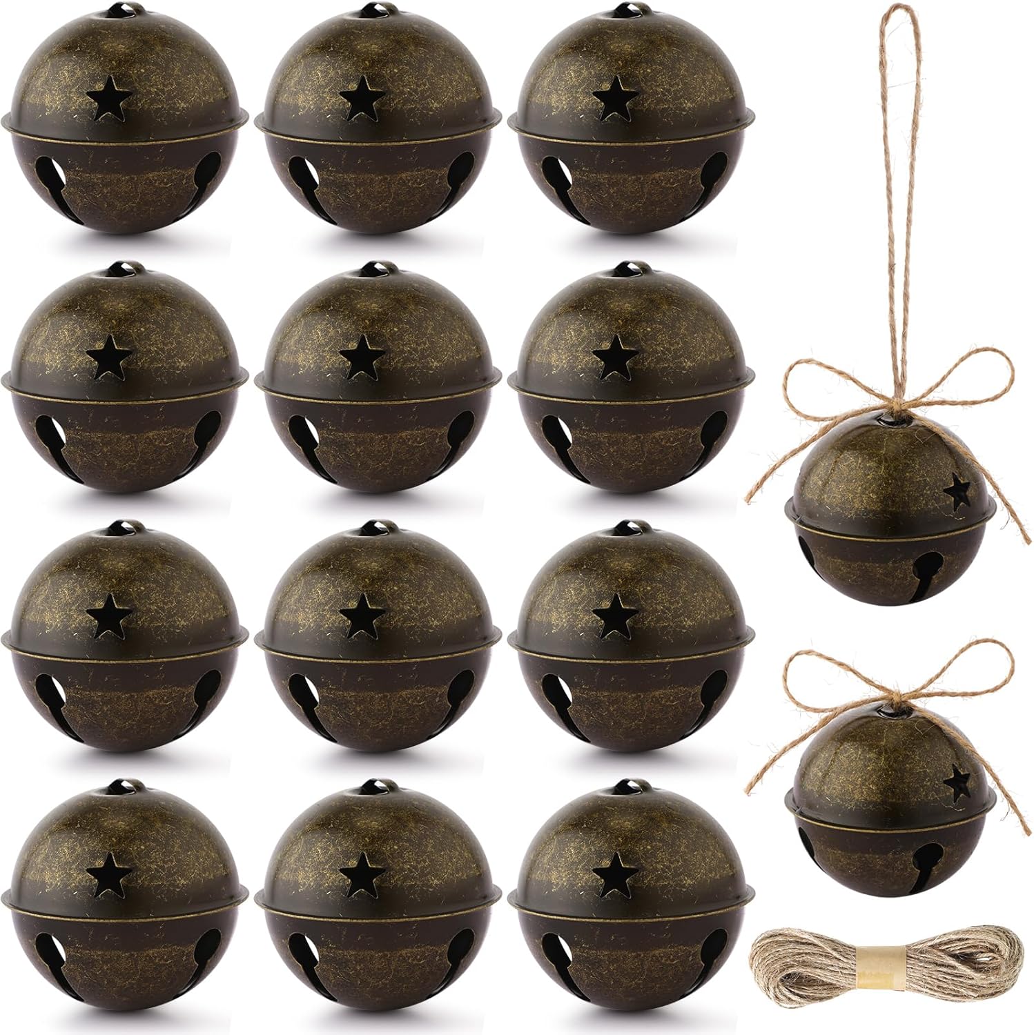 9pcs/bag Three Star Bell+silk ribbon