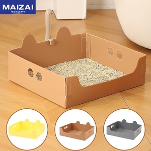 Seçim eğlenceli tek kullanımlık PP katlanabilir kedi kum kabı kolay temiz parçalanabilir otomatik kedi tuvalet özelleştirilebilir Pet acil kum tepsisi - Product Image 1