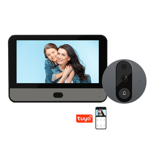 VIDEW กล้องตาแมว WiFi 1080P,กล้องมองเห็นกลางคืน Tuya สมาร์ทวิดีโอกริ่งประตูกล้องตรวจจับ PIR ควบคุมด้วยแอป - Product Image 1