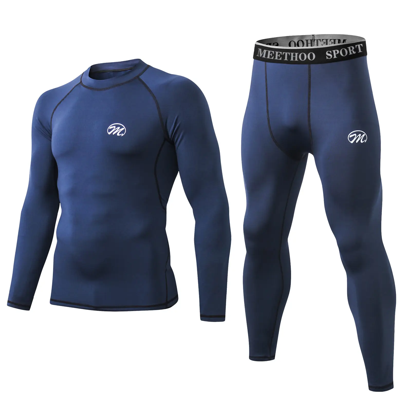 Wholesale outdoor sports seamless 2 piece men's long johns thermal underwear