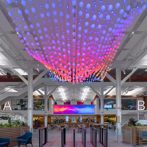 Flughafen Einkaufszentrum Lobby Kronleuchter dynamische Programmiervorrichtung Rezeption Beleuchtung benutzerdefinierte Kronleuchter hochwertig Bar Club LED - Product Image 1
