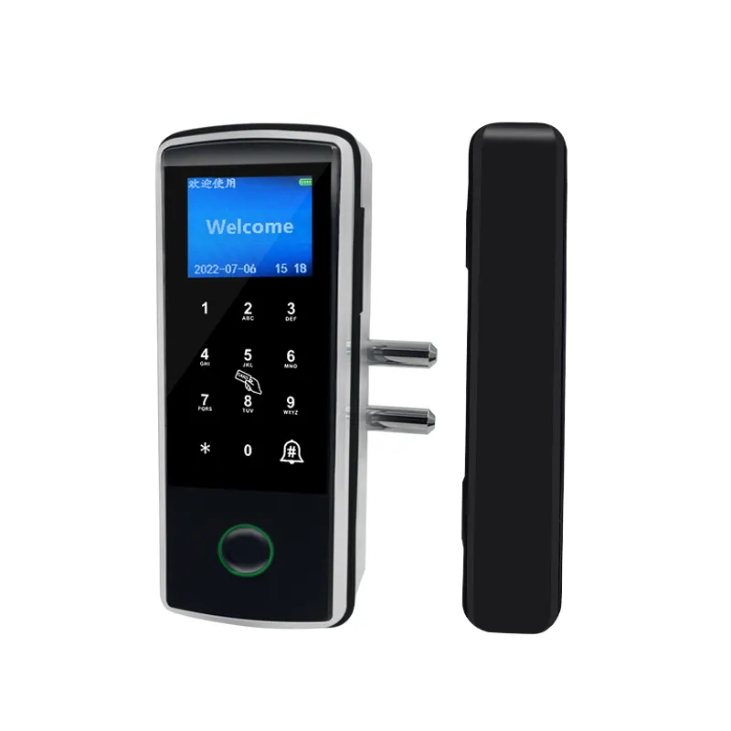 Contraseña digital Aplicación inteligente Bluetooth Puerta corrediza de vidrio Cerradura de huella digital Tarjeta IC Cerradura de puerta inteligente sin llave