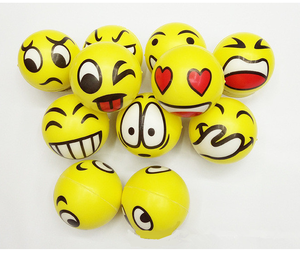 Bán buôn 6.3cm <span class=keywords><strong>logo</strong></span> in bóp biểu tượng cảm xúc PU Chất liệu căng thẳng bóng PU bọt bóng biểu tượng tùy chỉnh - Product Image 6