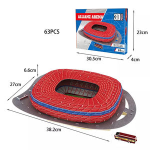 Custom Sports Hall Model <strong>Kit</strong> DIY Assembly of Football Basketball Courts 3D Puzzle San Siro <strong>Stadium</strong> Made Durable Paper Material - Product Image 3