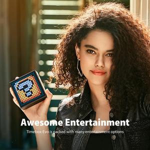 Divoom Timebox Evo蓝牙便携式扬声器，带时钟闹钟可编程发光二极管显示器，用于像素艺术创作独特礼品
