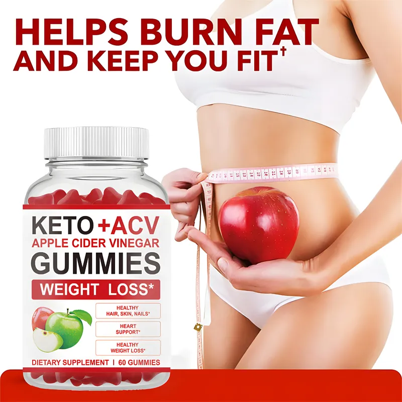 Premium Keto elma şırası sirke Gummies kilo kaybı cilt saç tırnak sağlık egzersiz desteği elma şırası sirke Gummies