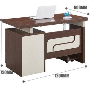 Gabinete fijo de tres cajones, mesa de 5 cm de espesor, escritorio de oficina para computadora, adecuado para uso doméstico o de oficina, escritorio de oficina corto pequeño - Product Image 2