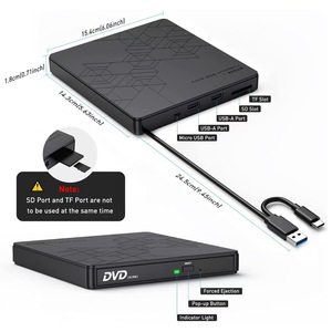 5合1超薄便携式光学USB 3.0外置CD/DVD驱动器光盘刻录机刻录机外置磁盘驱动器笔记本电脑