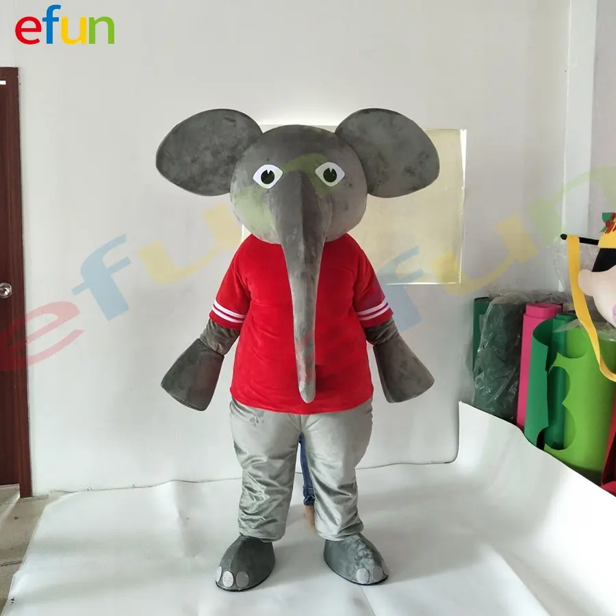 Efun MOQ 1 pieza personalizado Unisex tamaño adulto elefante mascota disfraz lindo Animal personaje de dibujos animados para fiesta