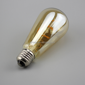 ST64レトロエジソンスパイラルフィラメントランプ<span class=keywords><strong>Led</strong></span>電球ライトE26220V 5WE27琥珀色ガラス2200k調光可能な装飾グローブ<span class=keywords><strong>LED</strong></span>電球