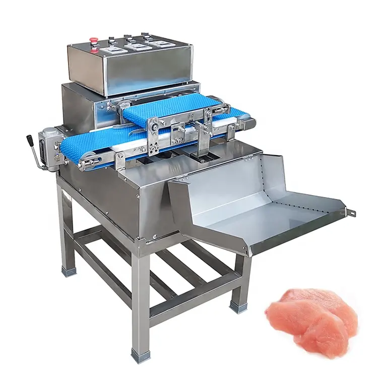 Otomatik ticari elektrikli tavuk meme sığır ham et dilimleyici cubing kesme dilimleme makinesi/doğranmış et makinesi