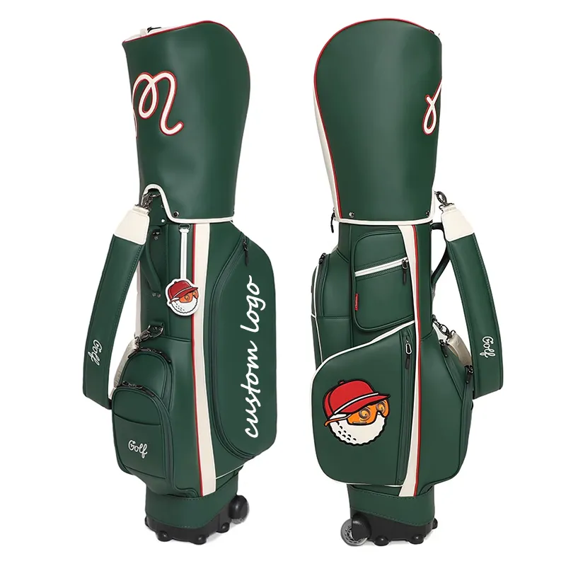 Logotipo personalizado impermeable carrito de golf personal bolsa pu cuero poliéster bolsas de golf
