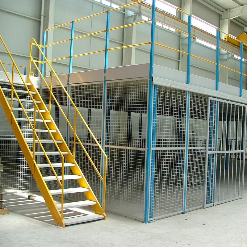 Estructura de acero para almacenamiento de pisos, altillo portátil con marco de Metal recubierto de pintura, Mezzanine