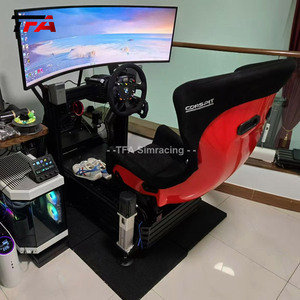 de conducción de coche con soporte de monitor único, kit de simulación de carreras de extrusión de aluminio negro, 4080 - Product Image 4