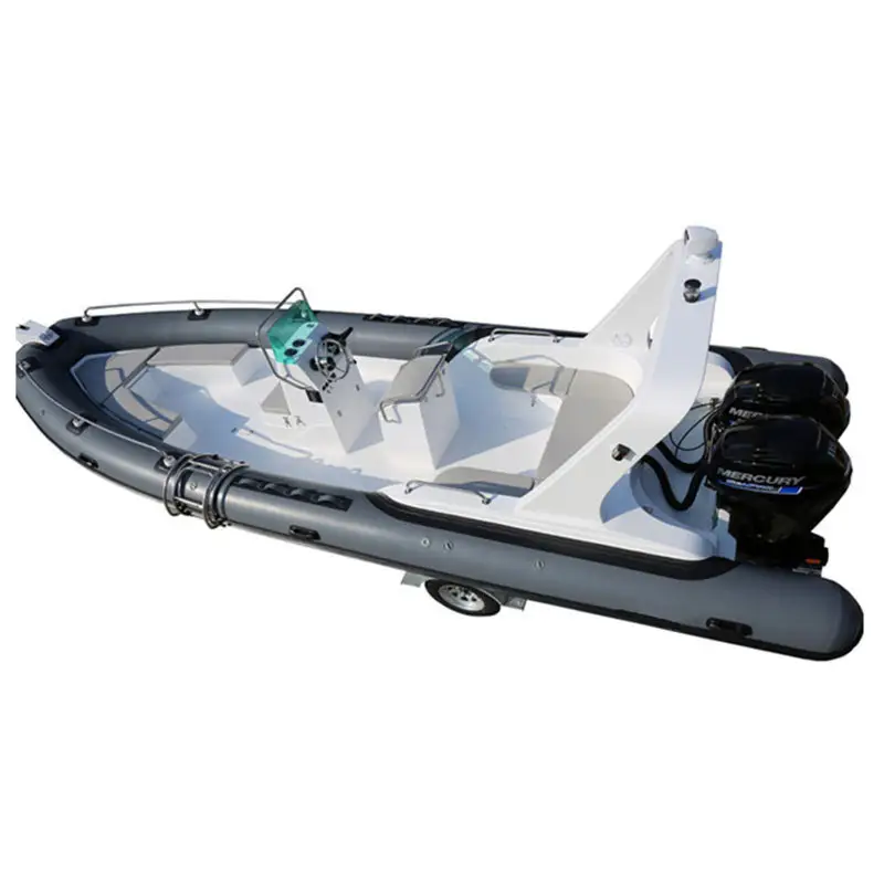 Alta qualità 25ft Luxury RIB 760 fibra di vetro/scafo in alluminio Hypalon/Orca/PVC RIB lettino gonfiabile per barche con T Top