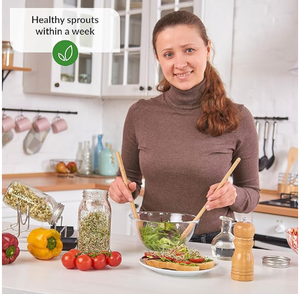 Cozinha Sprouting Semente Kit 70mm 86mm 304 Aço Inoxidável Sprouting Tampa Coador Peneira Tela de malha para boca larga Mason Jar - Product Image 6