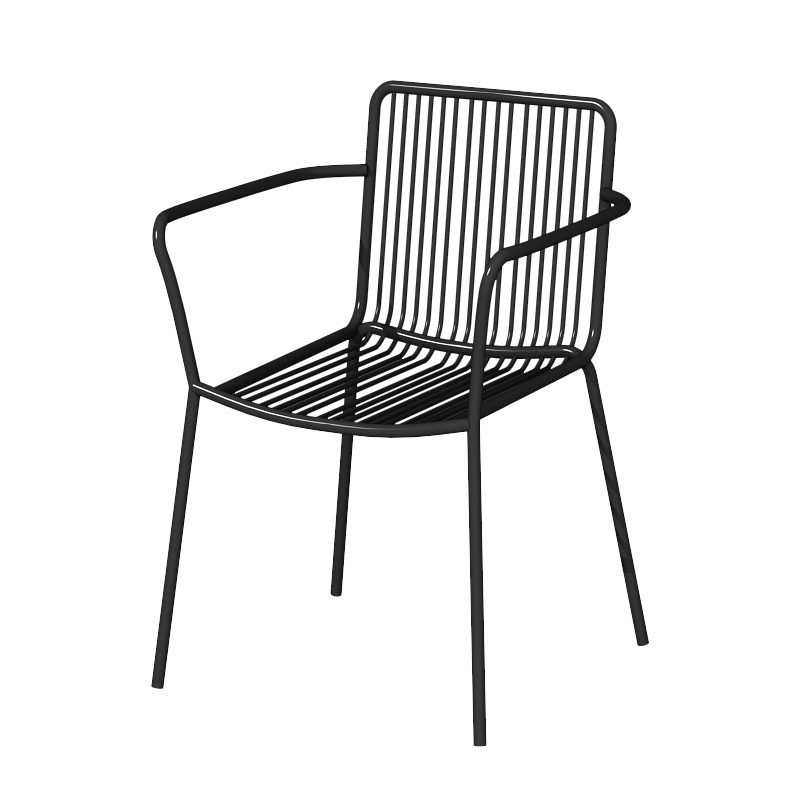 Chaise noire - 2 cheveux